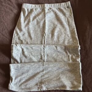 SHN Stretch Fit Midi Skirt In Gray Marl